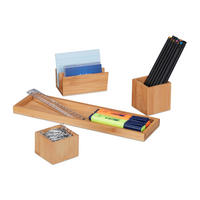 SCHREIBTISCHORGANIZER - Hellbraun, Holz (8.5/30.5/5cm) - Relaxdays