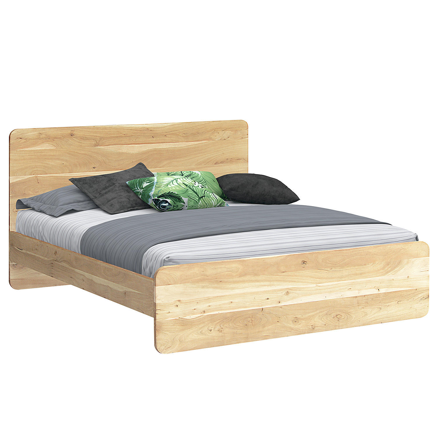 MASSIVHOLZBETT - Akazie massiv - Akaziefarben, Holz (160/200cm) - home24