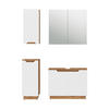 BADMÖBEL-SET Lotta Eiche/Weiß mit Kachelstruktur 4 Teile - Eichefarben/Weiß, Holzwerkstoff (79.6/62.1/32cm) - Vicco