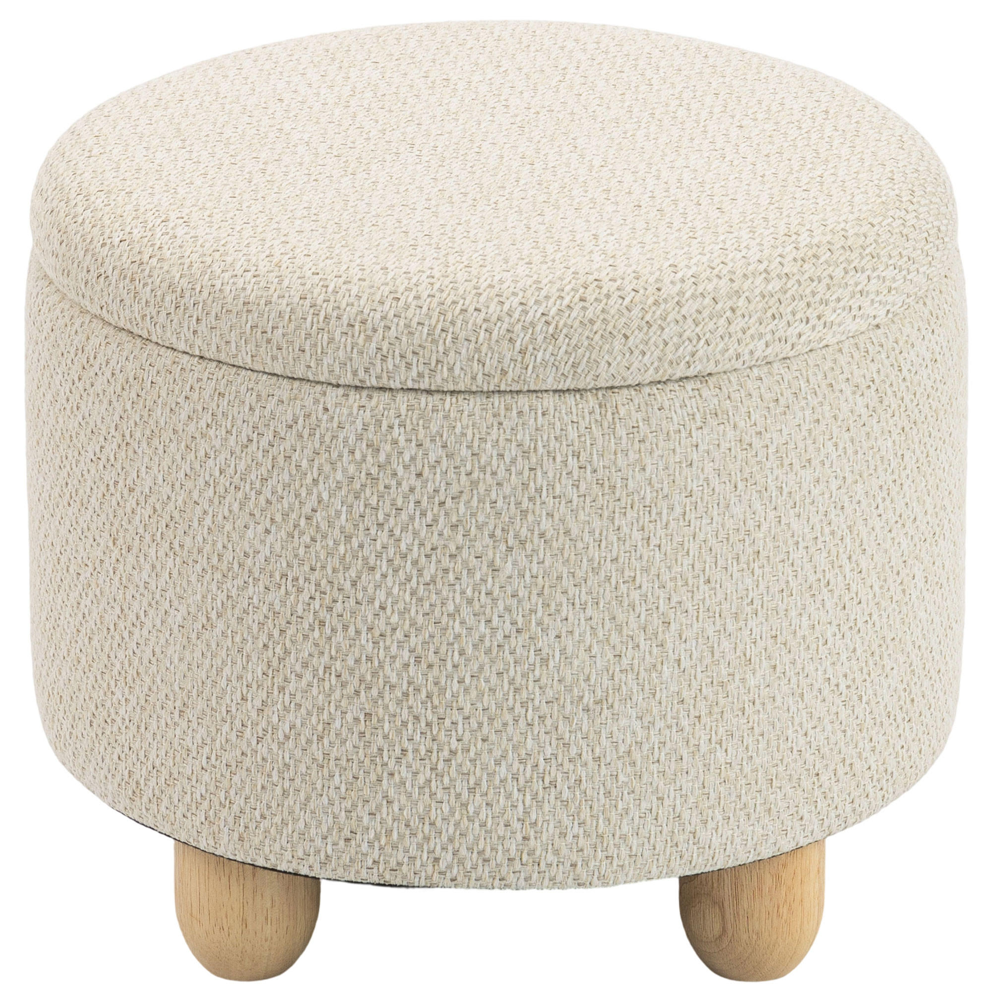 OTTOMAN med förvaringsutrymme, polyester, beige - Beige, Trä/Textil (38.5/33.5/38.5cm) - HOMCOM