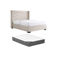 BETTRAHMEN - 2 Personen - stoff - beige Massimo - Weiß, Textil (160/200cm) - Vente-Unique