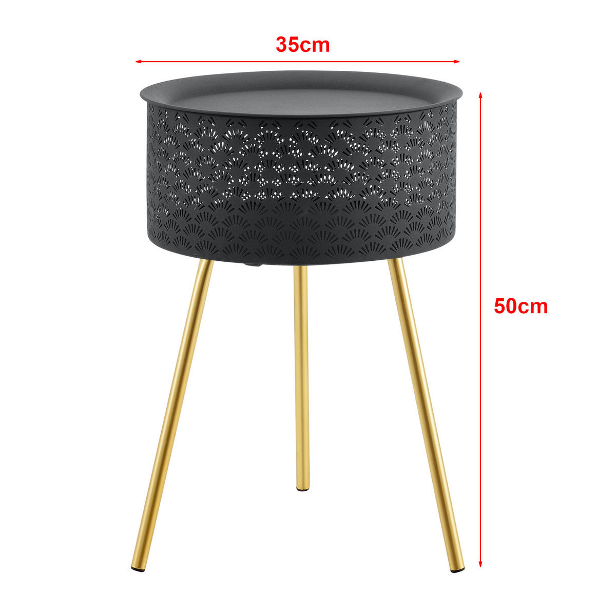 BEISTELLTISCH Forshaga - Goldfarben, Holzwerkstoff (35/35/50cm) - [en.casa]