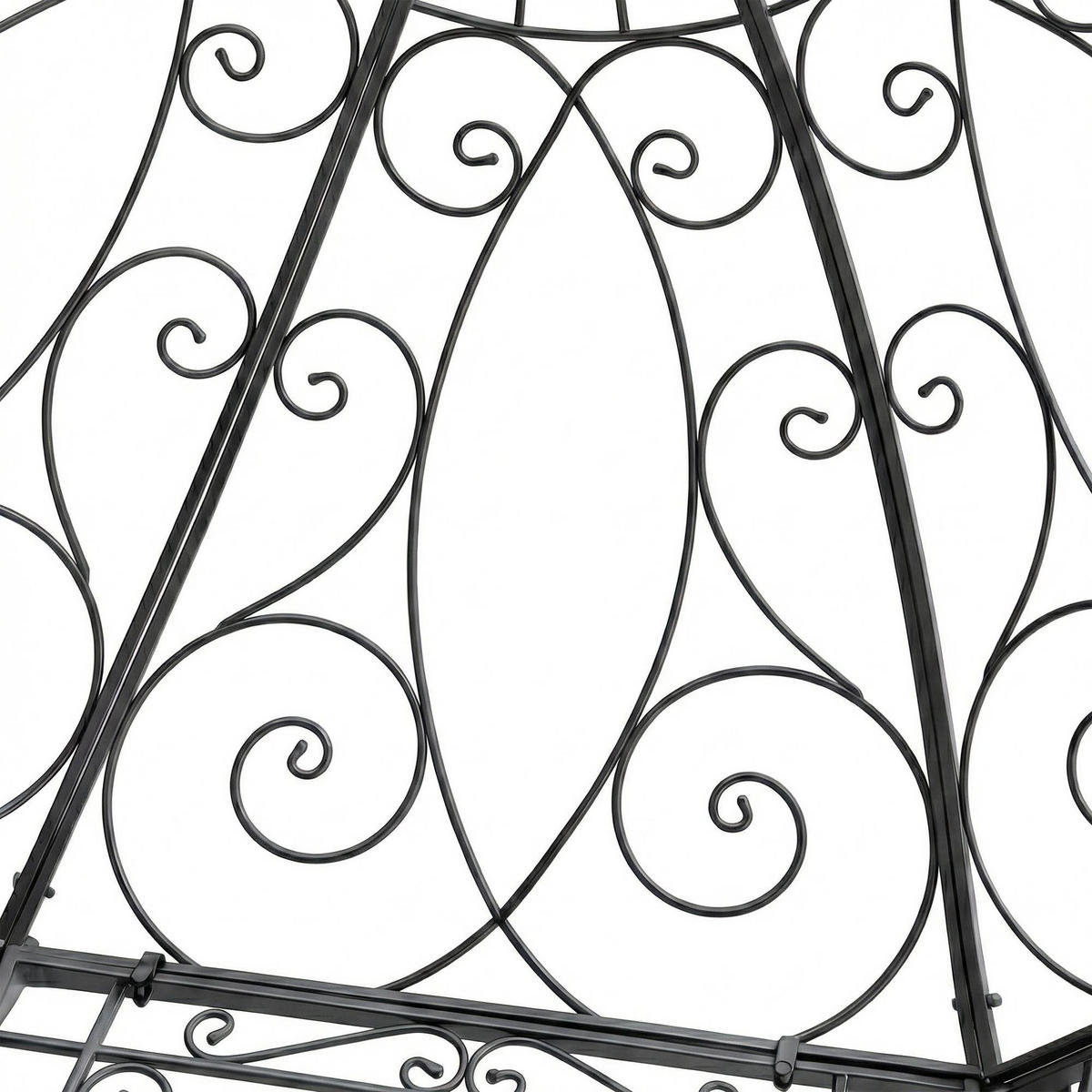 PAVILLON Liv Antik 284x263x313cm Metall Anthrazit Gartenpavillon - Anthrazit, Metall (284/313/263cm) - DELUKE