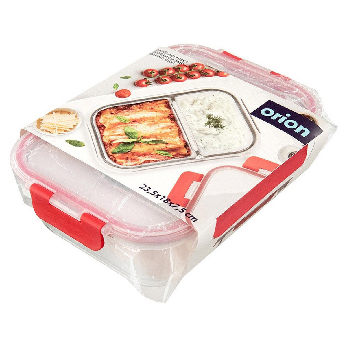 LUNCHBOX unterteilt 1,3 l Transparent - Transparent, Glas (18/7.5/23.5cm) - Orion 