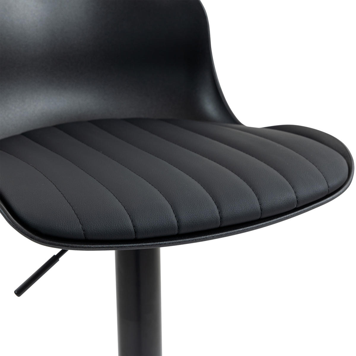 BARHOCKER Schwarz 2er-Set mit Kunstleder drehbar & höhenverstellbar - Schwarz, Metall (43/80/44cm) - PANGIVO