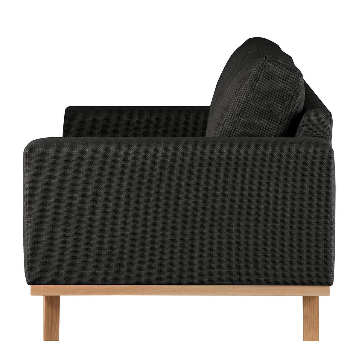 SESSEL - Buchefarben/Schwarz, Buchenholz/Textil (122/81/88cm) - home24