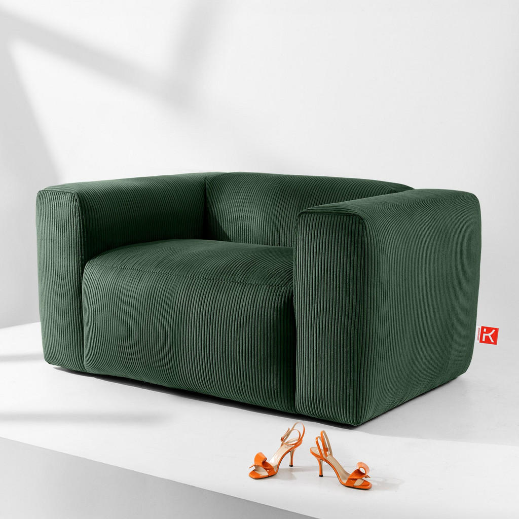 Thumbnail - Konsimo® Sessel, Dunkelgrün, Textil, 1-Sitzer, 130x73x96 cm, Wohnzimmer, Sessel, Polstersessel