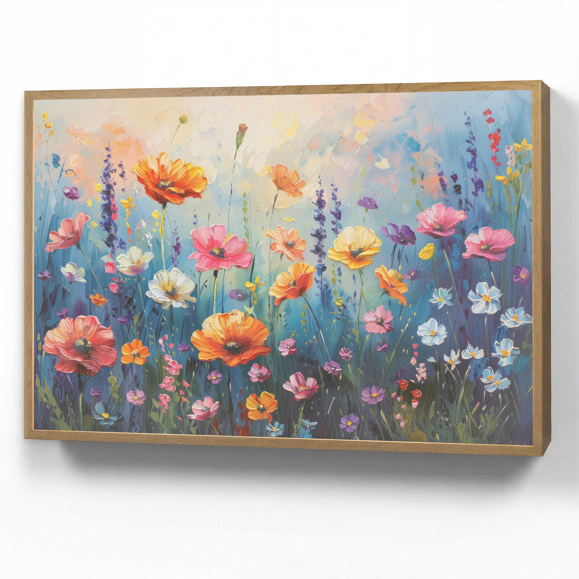 OnlyWow NÁSTĚNNÁ LAMPA S AKUMULÁTOREM Květiny - Příroda - Akvarel - Umění 100x70 cm