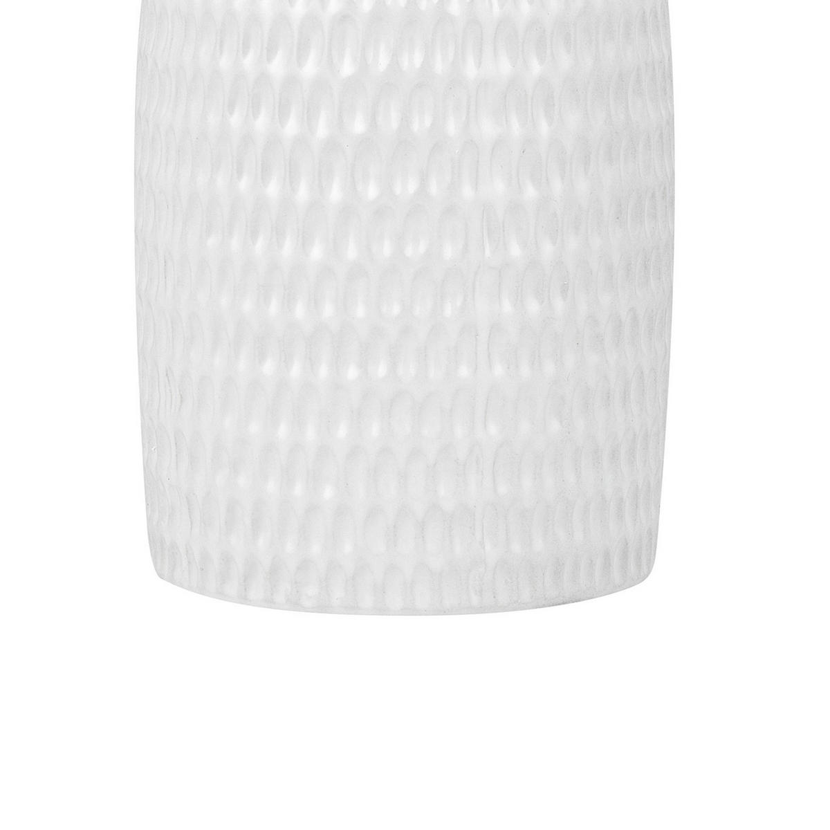 DEKOVASE Steinzeug weiß Linzi - Weiß, Stein (25cm) - Beliani