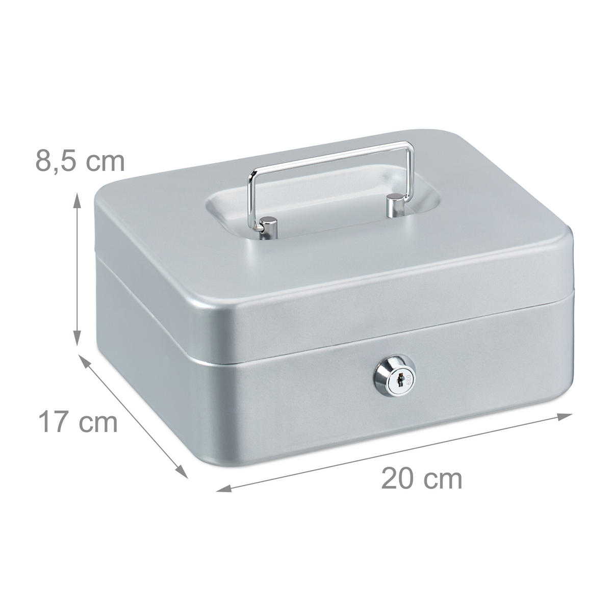 GELDKASSETTE - Silberfarben, Kunststoff/Metall (20/8.5/17cm) - Relaxdays