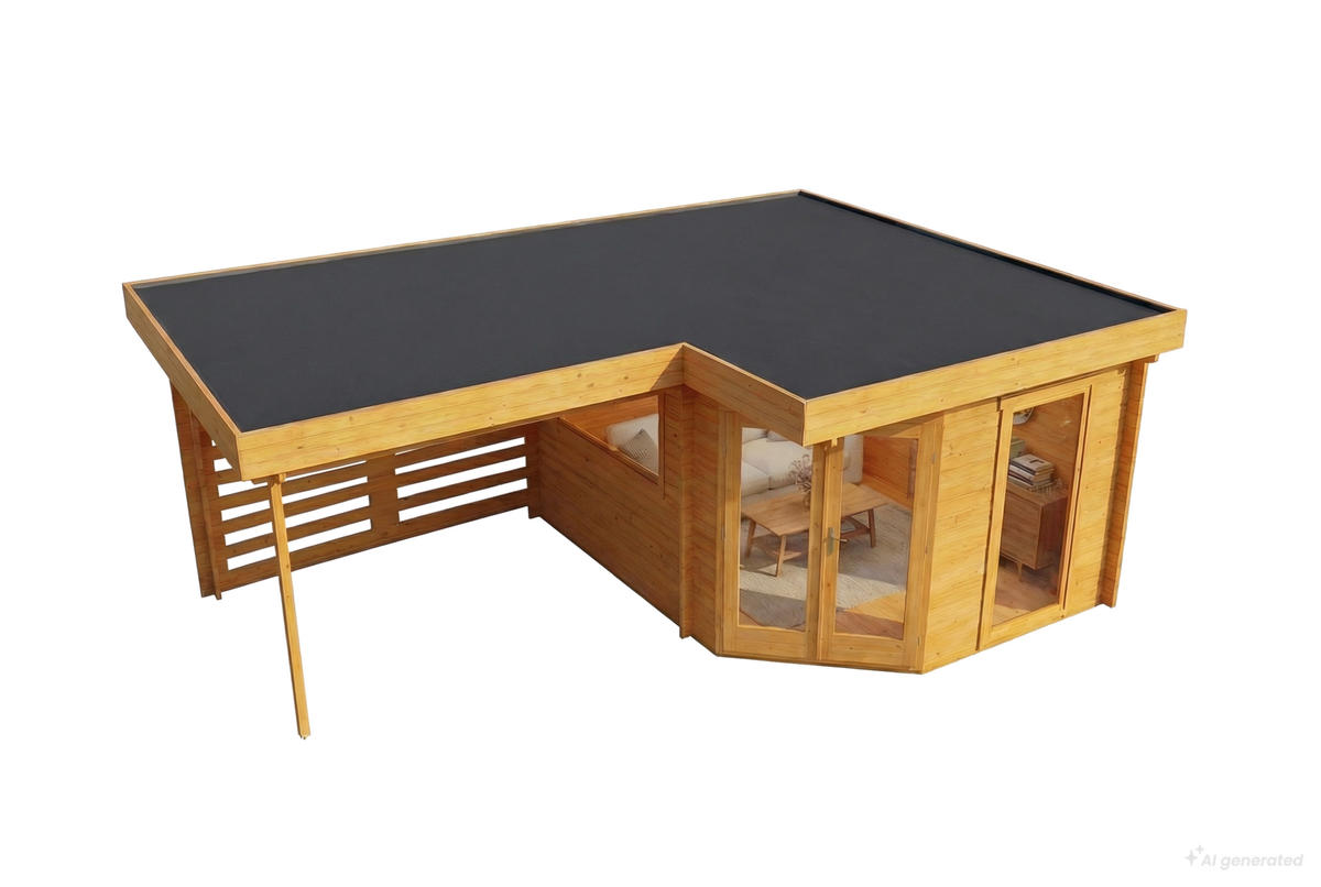 GARTENHAUS Holz Pepe Optima - Pinienfarben, Holz (618/230/462cm) - Alpholz