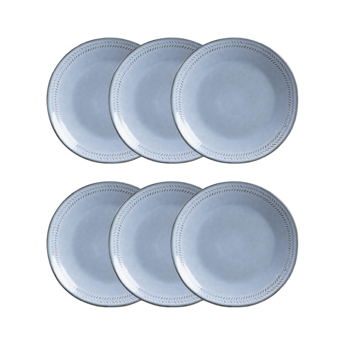 DESSERTTELLER Bluejeans blau 23 cm 6er-Set - Blau, Keramik (23cm) - Homla