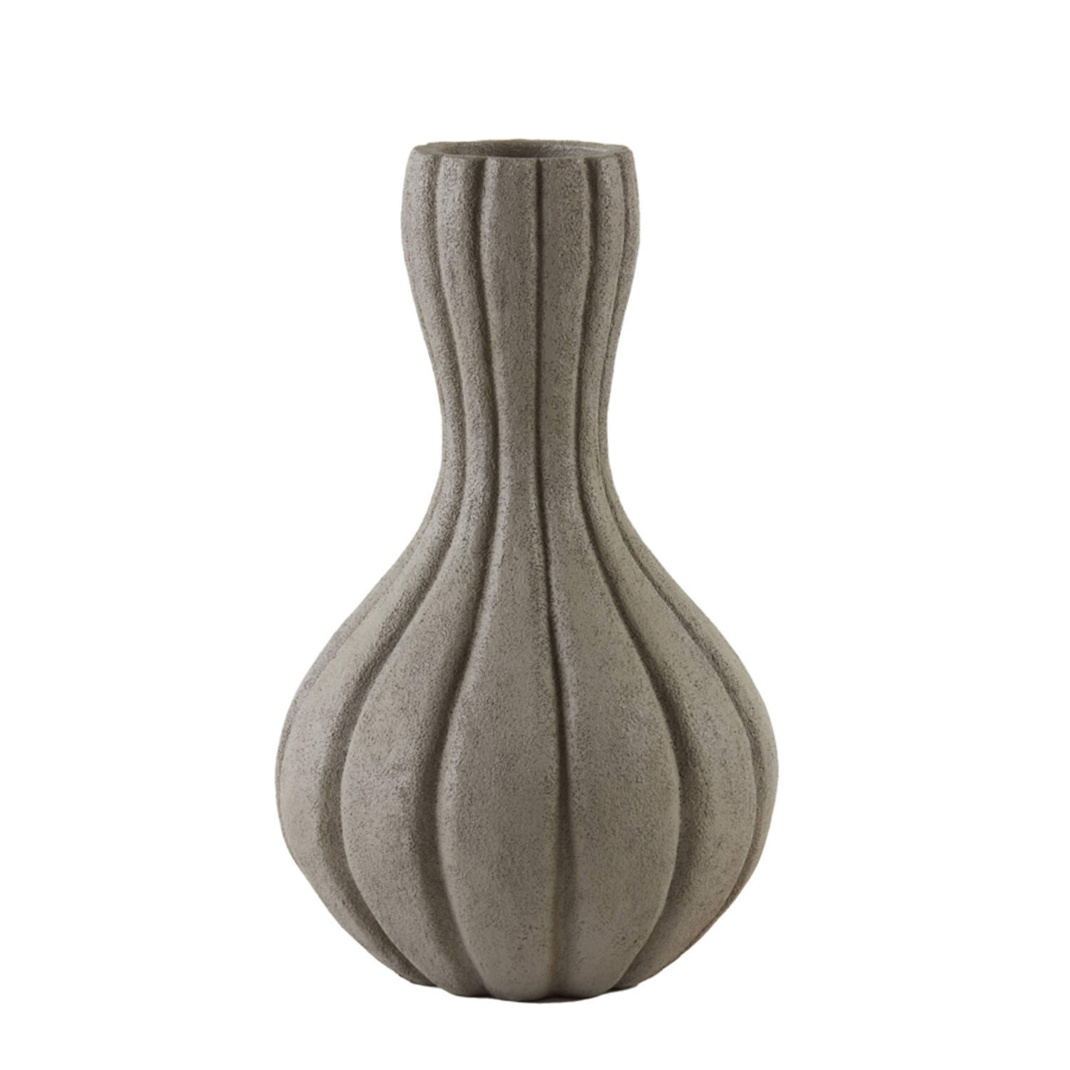 VASE ZUCCA Ø19,5x34 cm, Grau - Grau, Kunststoff (34cm) - Light & Living