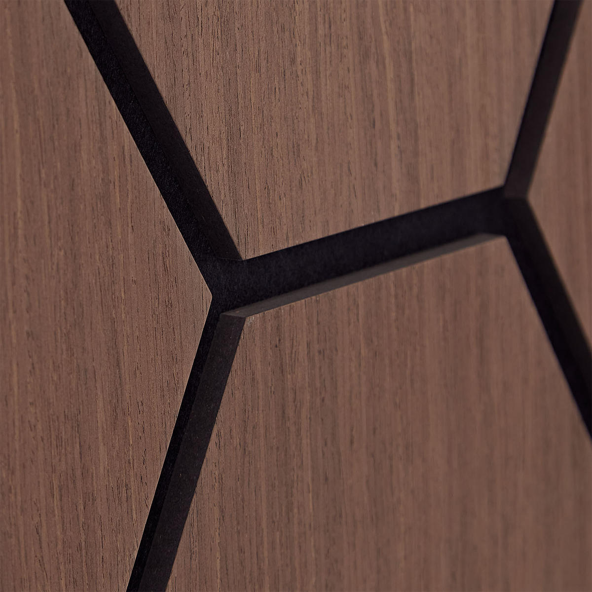 AKUSTIKPANEEL Hexagon Braun 4 Stück - Braun, Holz (62/76/2cm) - Homestyle4u
