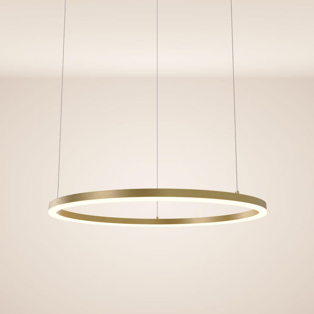 LED-HÄNGELEUCHTE Ring Direkt/Indirekt 5m Gold Ø 80cm - Goldfarben, Metall (80/80/3.3cm) - s.luce