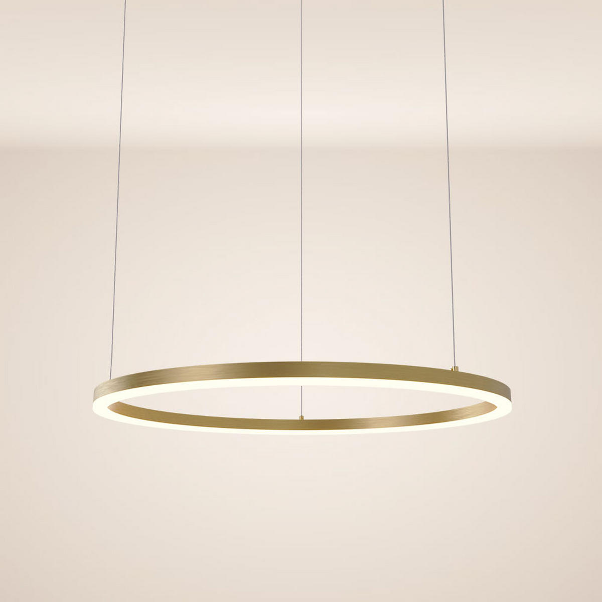 LED-HÄNGELEUCHTE Ring Direkt/Indirekt 5m Gold Ø 80cm - Goldfarben, Metall (80/80/3.3cm) - s.luce