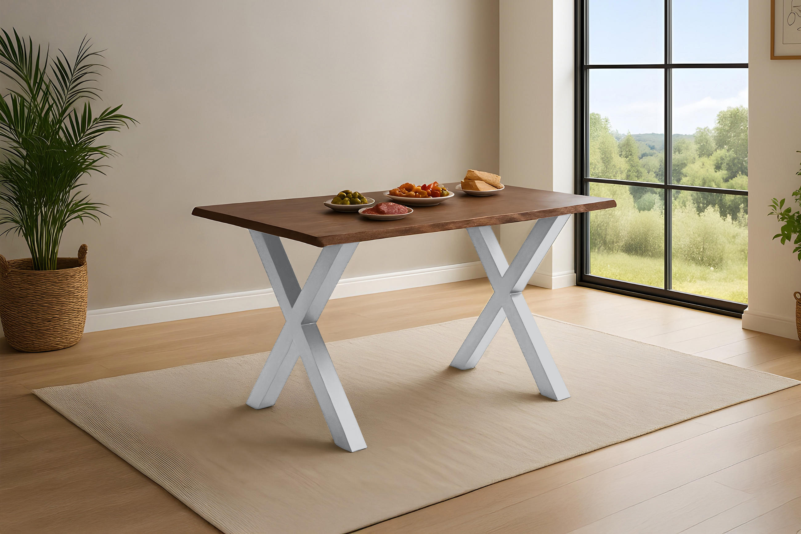 ESSTISCH ROXANA - Kastanienfarben/Beige, Holz (80/140/77cm) - SAM