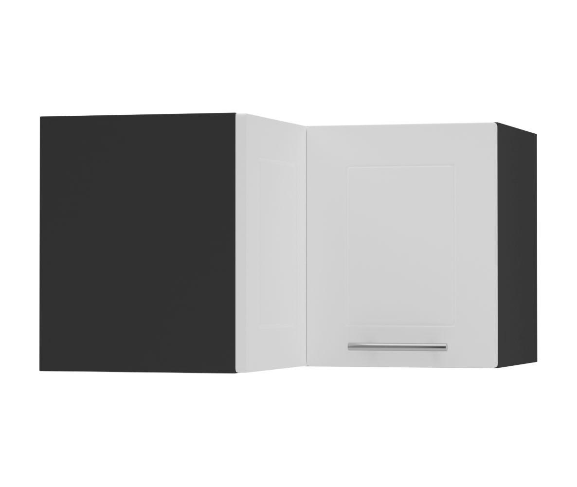 Feldmann-Wohnen Eckhängeschrank Weiß, Schwarz 60x36x60 cm