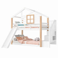ETAGENBETT mit Rutsche 90x200 cm Holz Weiß 2 Schlafplätze - Weiß, Holz (90/200cm) - Meubliv