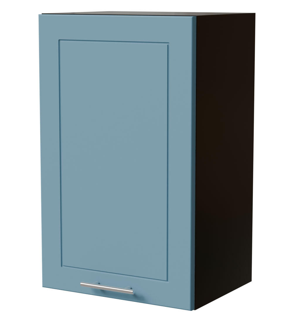 HÄNGESCHRANK Bari W2/45 RAL 5024 pastellblau (K5) / Schwarz Matt 45 / 32,5 / 72cm - Blau/Schwarz, Holz/Holzwerkstoff (45/72/32.5cm) - Feldmann-Wohnen