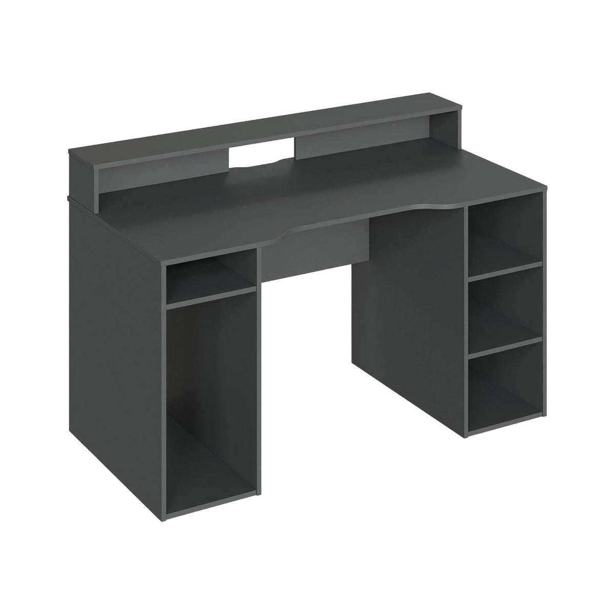 SCHREIBTISCH Anthrazit 67/136/88 cm - Grau, Holzwerkstoff (67/136/88cm) - DMORA