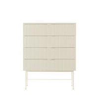 KOMMODE mit 4 Schubladen aus Holz und Metall, L79cm - MOLLY - Creme - Creme, Holz (79/100/40cm) - Drawer