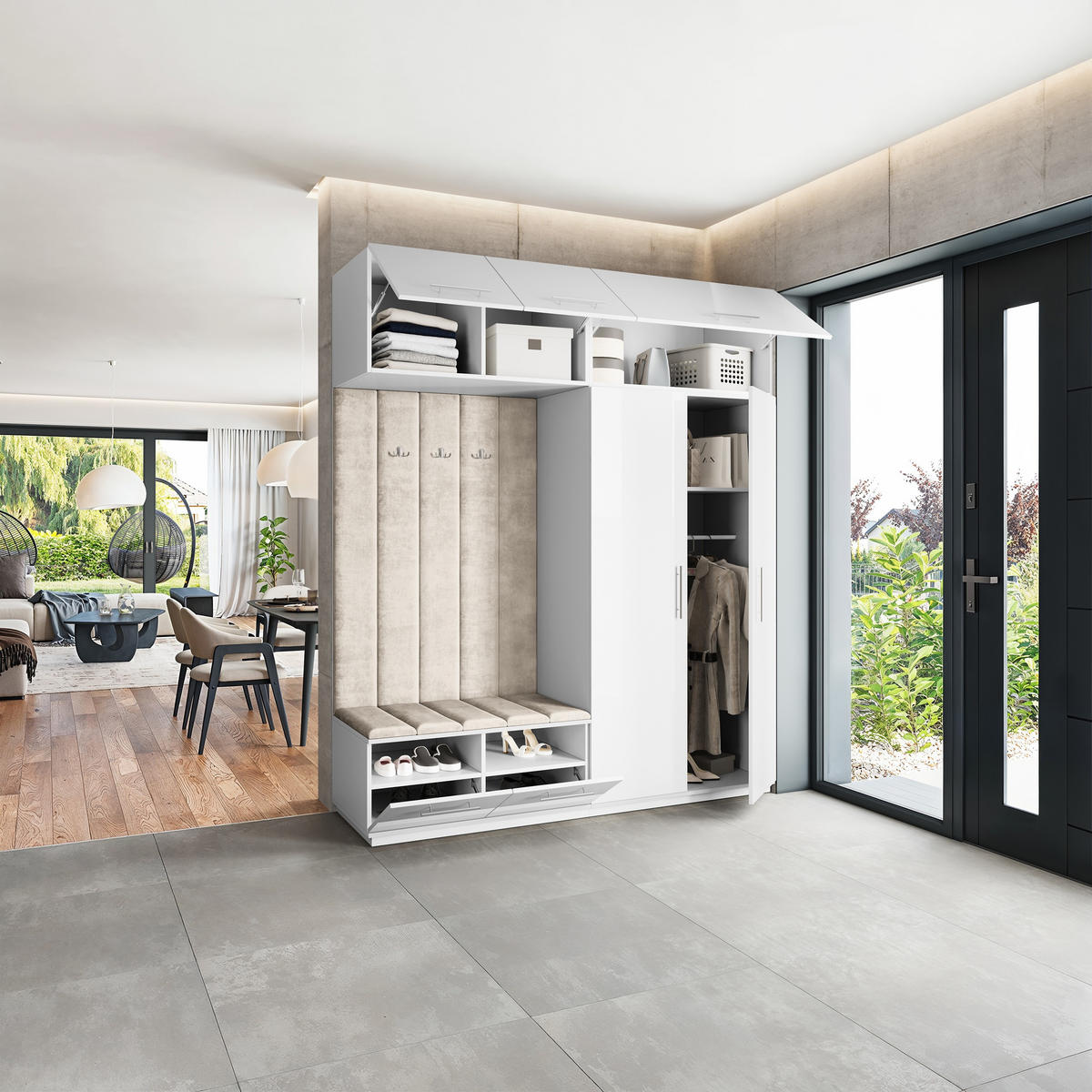 GARDEROBENSCHRANK REMA 200/240/60 cm Modern Weiß - Weiß, Holzwerkstoff (200/240/60cm) - MASSENO