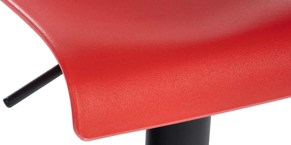 BARHOCKER 2er Set Kunststoff rot - Rot/Schwarz, Kunststoff/Textil (39/84/36cm) - CLP