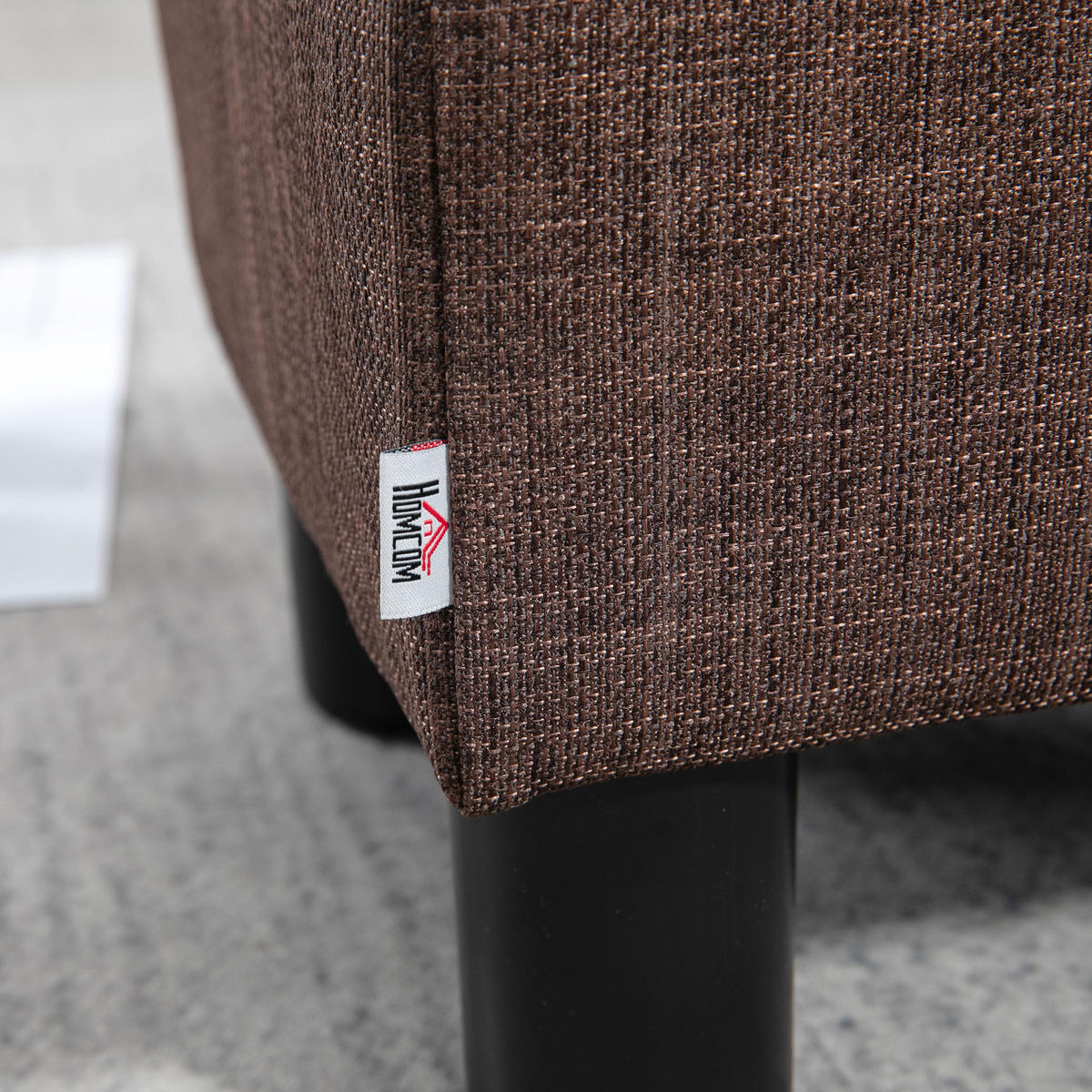 HOCKER DE-07230 mit Leinenoptik Braun - Braun, Kunststoff (30/24/40cm) - ComfortXL