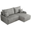 ECKSCHLAFSOFA ARPA L Hellgrau Velvet - rechts - Hellgrau/Schwarz, Kunststoff/Textil (150/198cm) - MKS