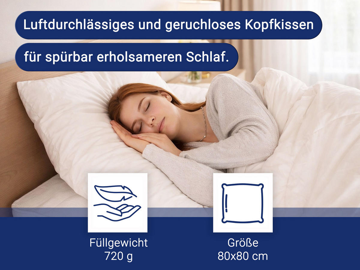 KISSEN, 80x80 cm, 50% Polyester, 50% Baumwolle, Weiß - Weiß, Textil (80/80cm) - Zollner