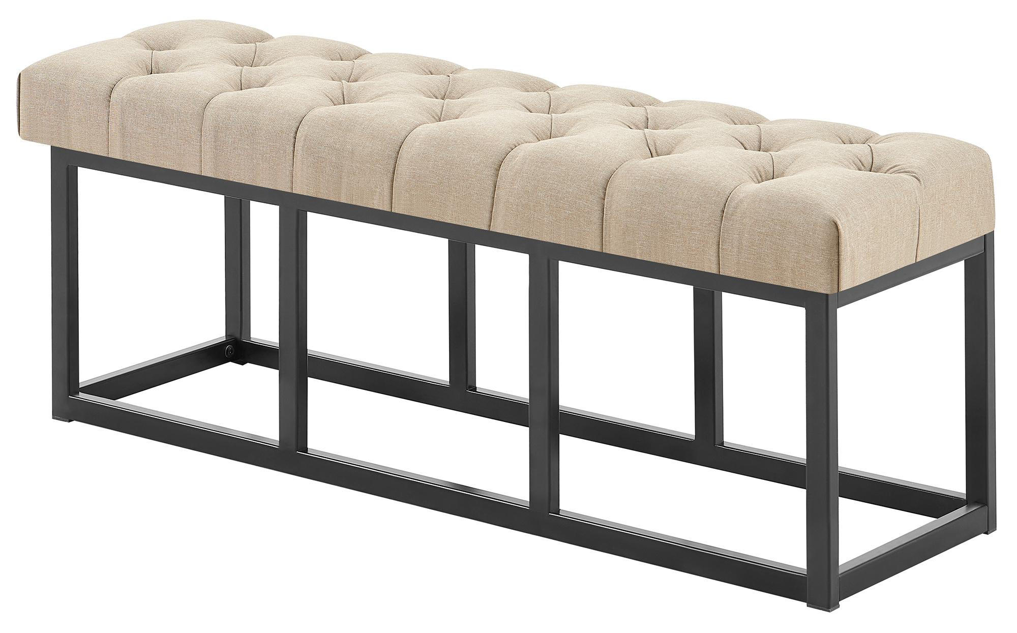 SITZBANK 120/38 cm Stoff Taupe - Taupe/Schwarz, Textil/Metall (120/46/38cm) - CLP