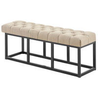 SITZBANK 120/38 cm Stoff Taupe - Taupe/Schwarz, Textil/Metall (120/46/38cm) - CLP