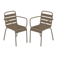 GARTENSESSEL stapelbar 2er-Set - Metall - Taupe - MIRMANDE von MYLIA - Braun, Metall (56/79/59cm) - Vente-Unique
