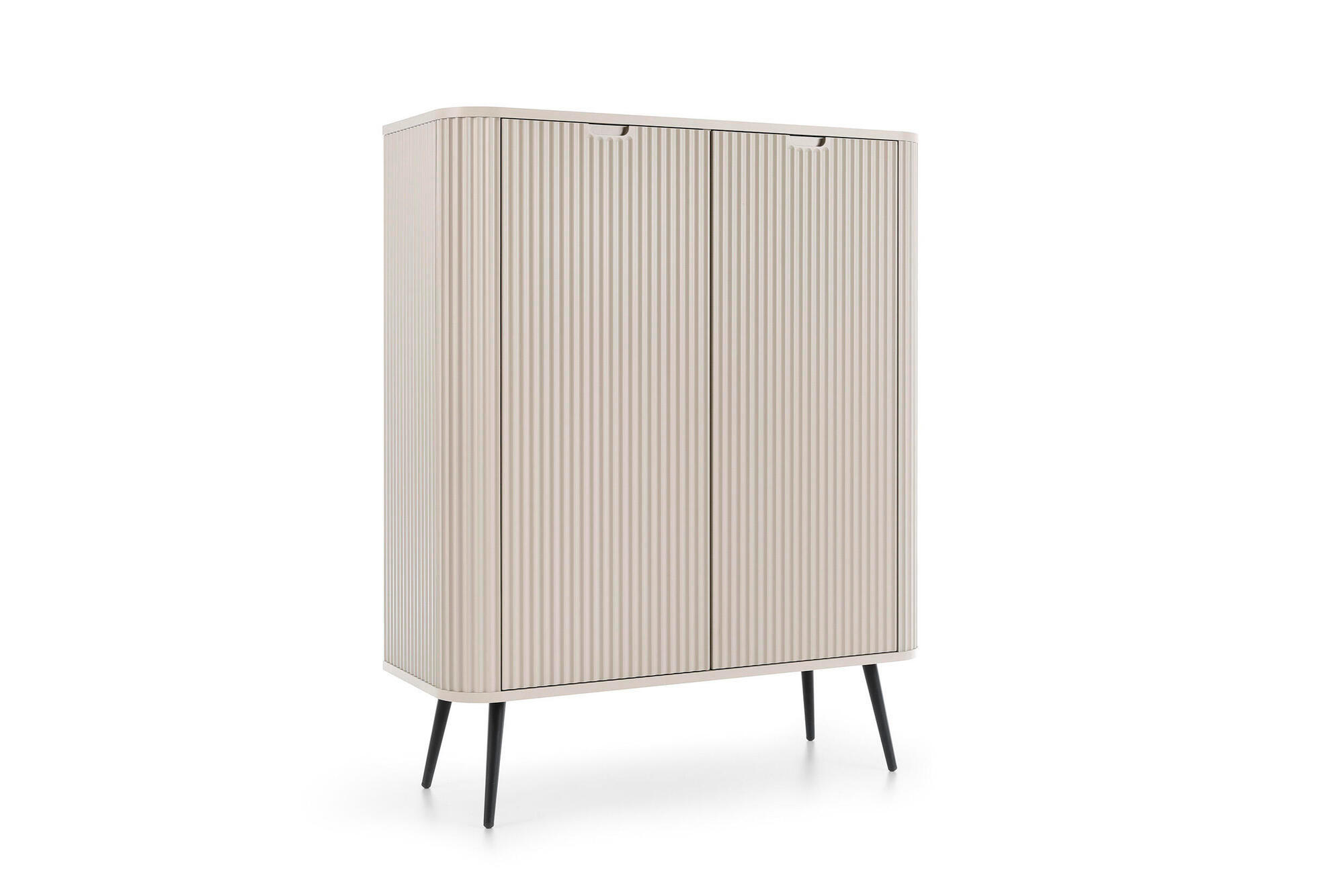 SIDEBOARD ZOVA Beige, Schwarz 103x39x129 cm - Beige/Schwarz, Holzwerkstoff (103/129/39cm) - FURNLUX