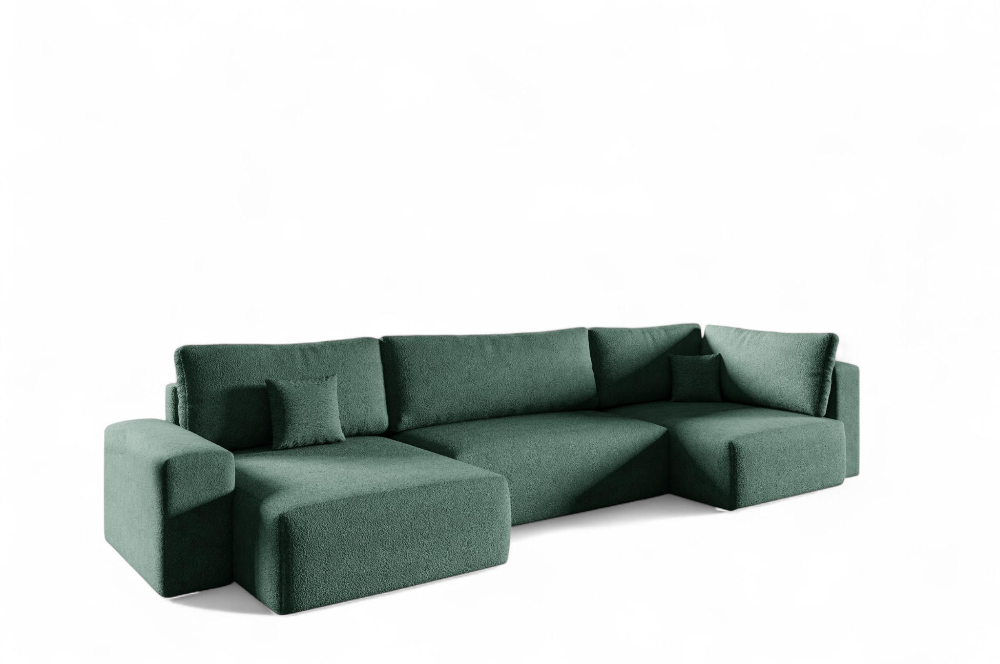 WOHNLANDSCHAFT Arona Xl - Grün, Holzwerkstoff/Textil (148/70/397cm) - Fun Möbel