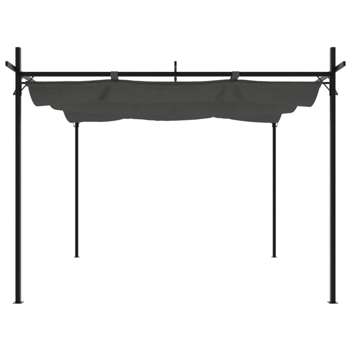 TERRASSENÜBERDACHUNG mit Schiebedach OLIMP | Anthrazit 295x292x230cm | Pergola Pavillon - Anthrazit, Metall (295/230/292cm) - DELUKE