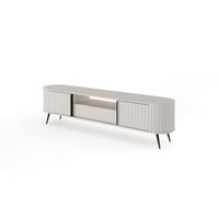 TV-SCHRANK, hellgrau, 196 x 51,2 x 40,2 cm - Schwarz/Grau, Holzwerkstoff/Metall (196/51.2/40.2cm) - 3XE LIVING