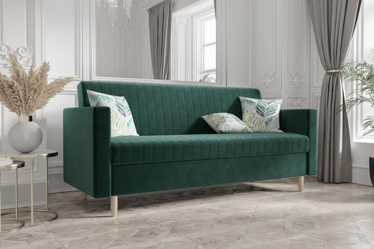 SOFA MELISA mit Schlaffunktion RIVIERA 87 mit Stauraum - Violett, Textil (87/95/216cm) - Bedante