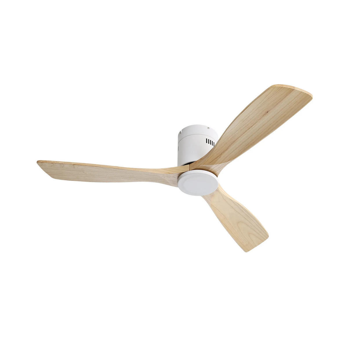 DECKENVENTILATOR 52Zoll Natur Holzflügel DC Motor Fernbedienung - Weiß, Kunststoff (132/132/24.5cm) - CASIVA