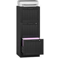 AKTENSCHRANK DE-14480 3 Schubladen abschließbar mit Hängeakten Schwarz - Schwarz, Holzwerkstoff (40/101/40cm) - ComfortXL