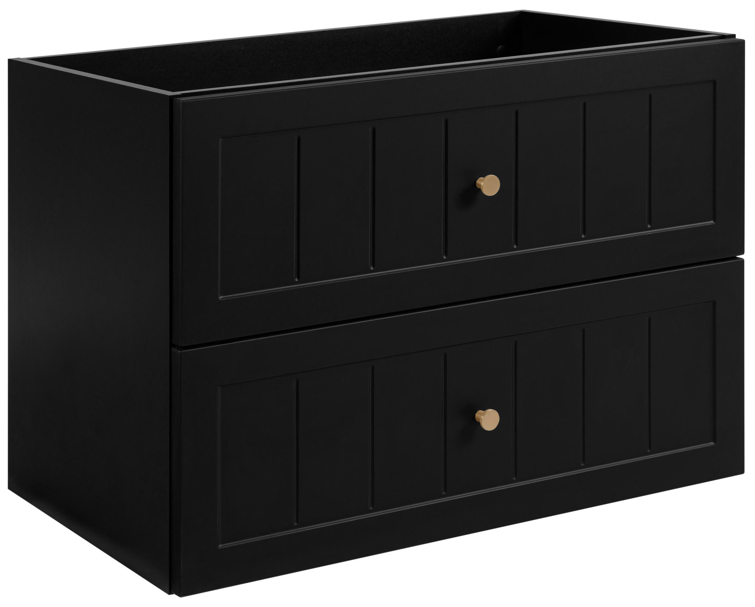 WASCHTISCHUNTERSCHRANK im klassischen Stil, schwarz, 80 x 57 x 46 cm - Goldfarben/Schwarz, Holzwerkstoff (80/57/46cm) - 3XE LIVING