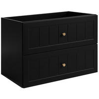 WASCHTISCHUNTERSCHRANK im klassischen Stil, schwarz, 80 x 57 x 46 cm - Goldfarben/Schwarz, Holzwerkstoff (80/57/46cm) - 3XE LIVING