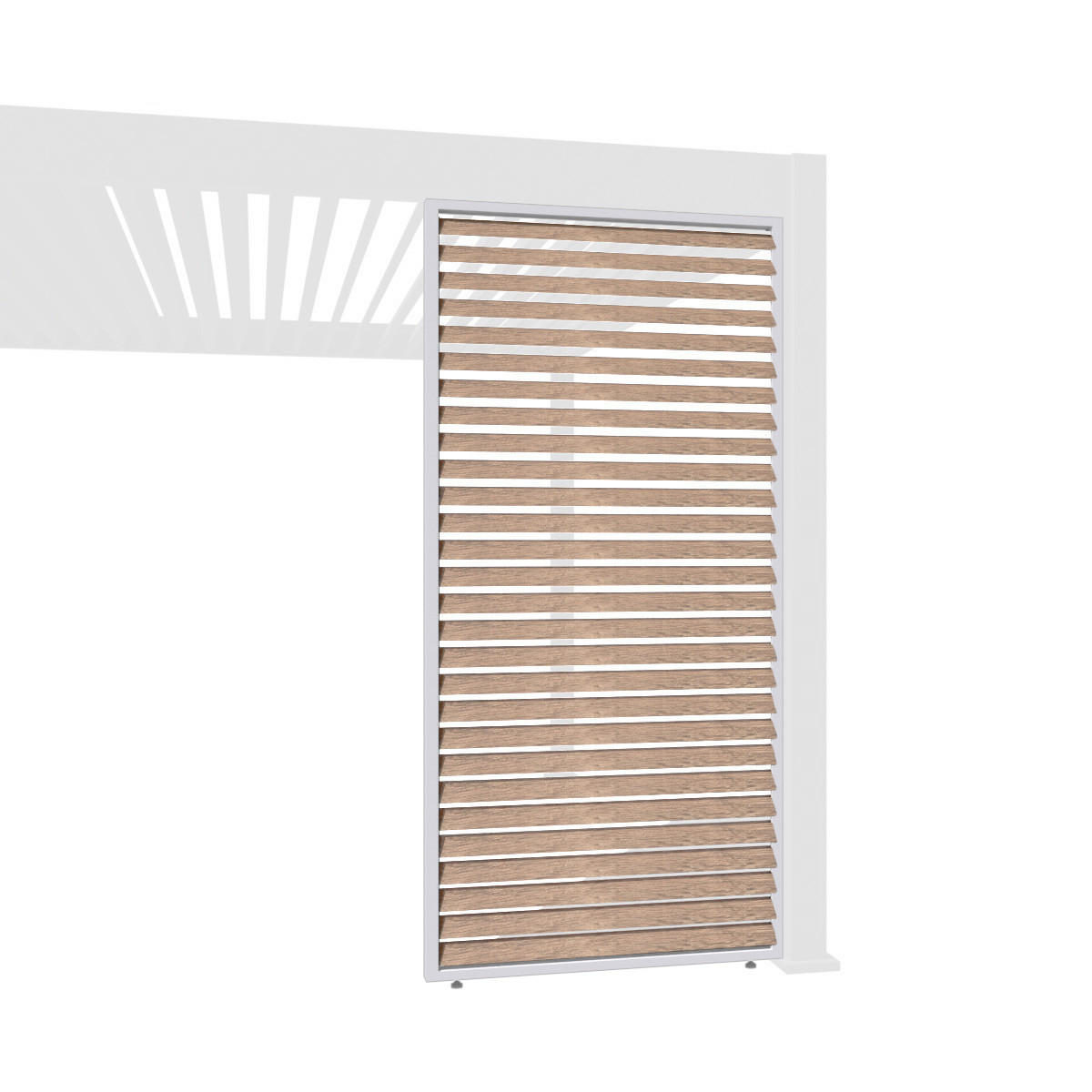 SEITENWAND Lamellenwand für Pergola 123cm Holzoptik drehbare Lamellen - Anthrazit, Metall (123/234/6cm) - WEIDE