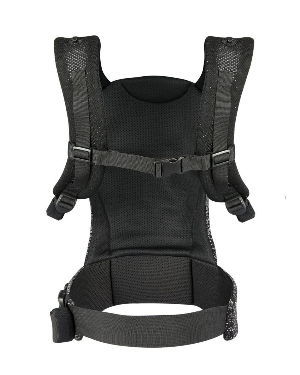 BABYTRAGE Hoody Fly schwarz Hüftsitz, 3 Tragepositionen, Strickstoff, gepolsterte Gurte, 15 kg - Schwarz, Textil (25/15/65cm) - Kikka boo