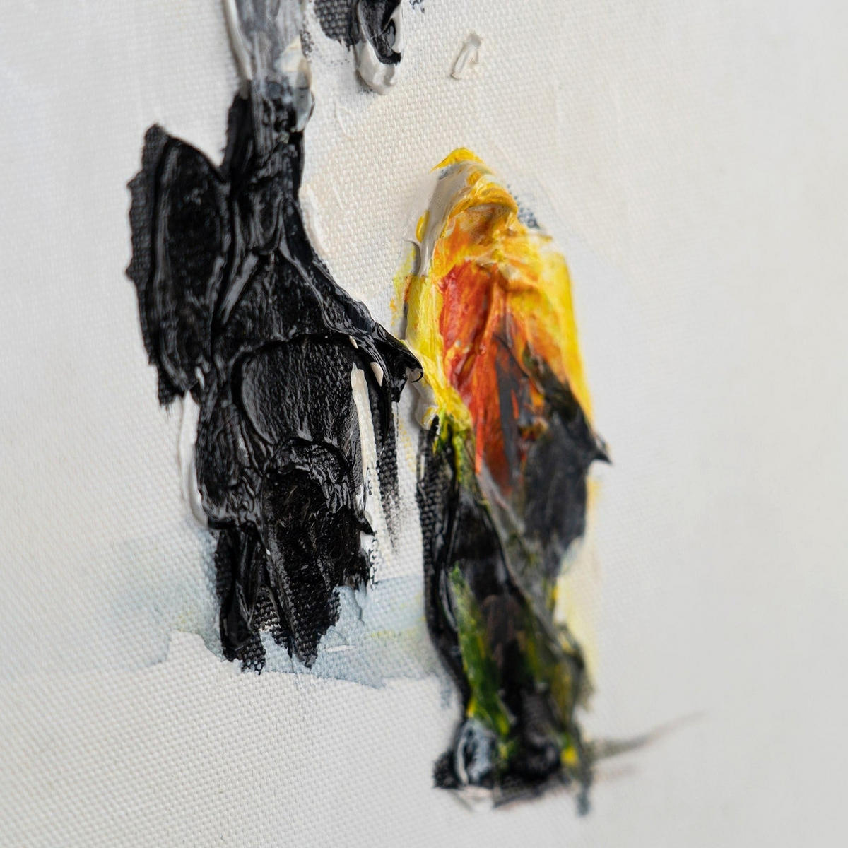 GEMÄLDE Kollektive Bewegung Schattenfugenrahmen Schwarz 120x80 cm - Schwarz, Holz (120/80cm) - YS-art gallery