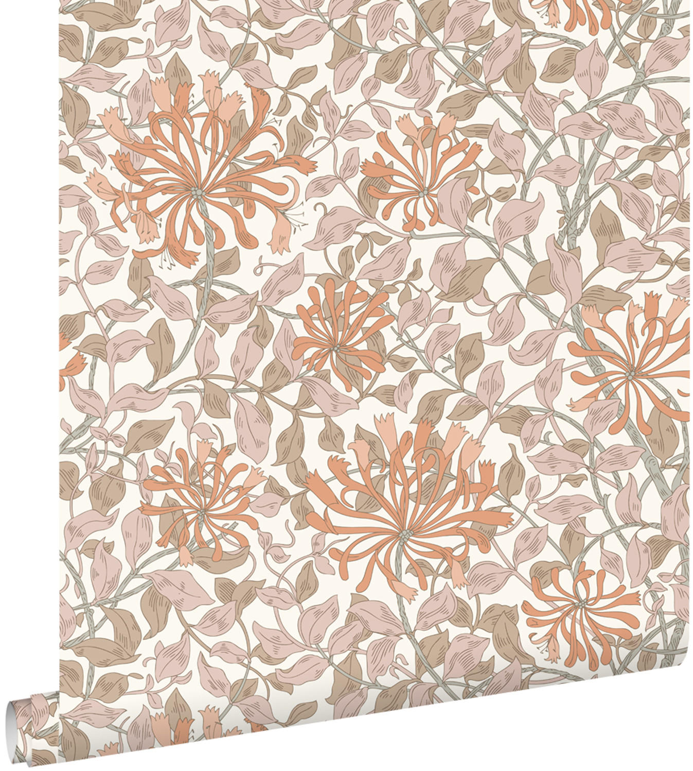 TAPETE Blumen 50 x 900 cm - Terracotta, Papier (50/900cm) - ESTAhome