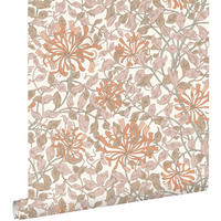 TAPETE Blumen 50 x 900 cm - Terracotta, Papier (50/900cm) - ESTAhome