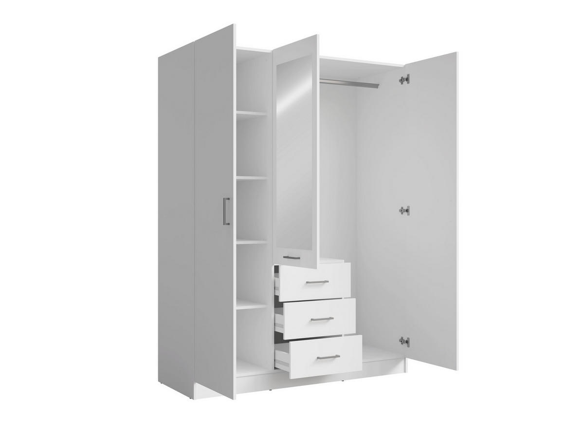 KLEIDERSCHRANK Weiß 151/201/58 - Weiß, Holzwerkstoff (151/201/58cm) - RAUMHIRSCH FURNITURE