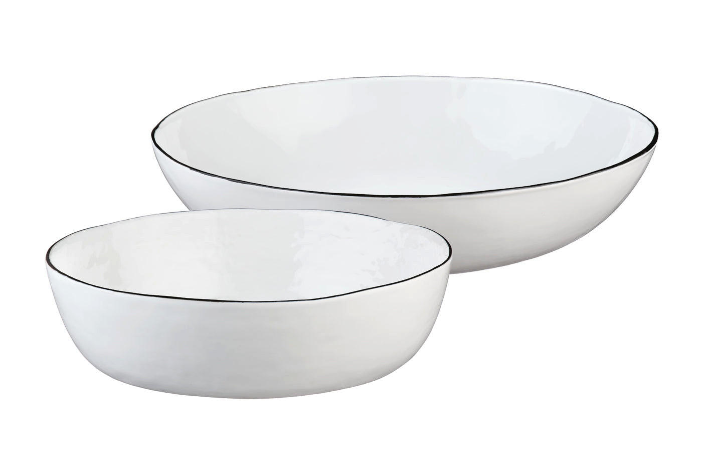 OBSTSCHALE Pure Ø29cm und Ø33,5cm - 2er-Set - Schneeweiß - Weiß, Keramik (7cm) - Björn